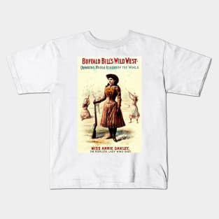 Vintage Buffalo Bill's Wild West Poster - Annie Oakley Kids T-Shirt